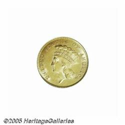 1859 $3 MS63 PCGS. Sharply struck on a golden-yel