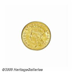 1874 $3 MS62 PCGS. A bit softly struck, the surfa