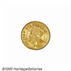 1878 $3 MS64 PCGS. Rich apricot-gold color occasi