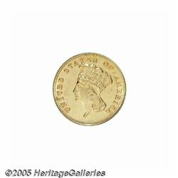 1883 $3 NCS Genuine (AU50 Cleaned, Repaired). Thi