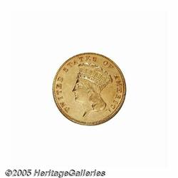 1888 $3 AU58 Prooflike PCGS. Light wear on the fo