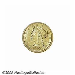 1847-D $5 MS60 NGC. Variety 17-I, from a reverse 