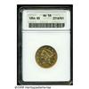 Image 1 : 1854 $5 AU58 ANACS. Still lustrous, with some sca