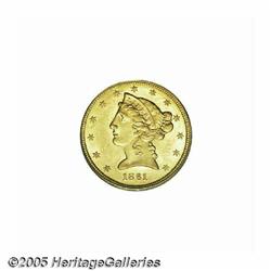 1861 $5 MS63 PCGS. Bright and attractive greenish