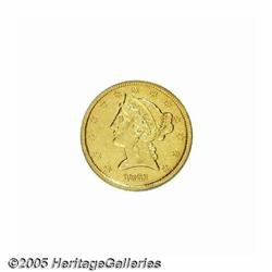 1861-C $5 XF Details, Mount Removed, NCS. Variety