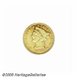 1869 $5 AU50 PCGS. A predictably elusive With Mot