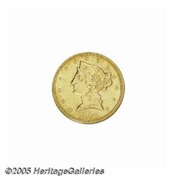 1874-S $5 AU58 NGC. Another challenging S-mint Ha