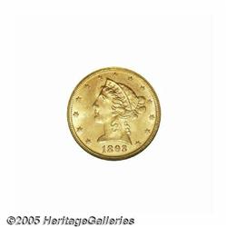 1893 $5 MS65 NGC. A conditionally rare offering, 