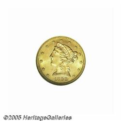 1898-S $5 MS64 NGC. A well struck near-Gem that h