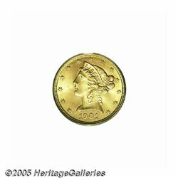 1901 $5 MS65 PCGS. Sharply struck on the design f