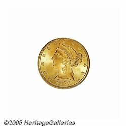 1901-S $5 MS65 PCGS. Frosty luster. Essentially b