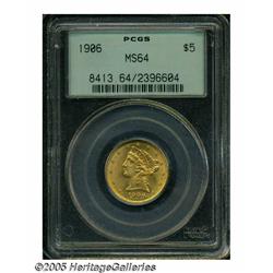 1906 $5 MS64 PCGS. Lustrous surfaces yield a plea