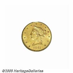 1861 $10 MS61 PCGS. Original honey toning graces 