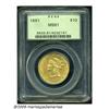 Image 3 : 1861 $10 MS61 PCGS. Original honey toning graces 
