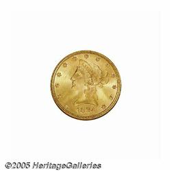 1894 $10 MS65 NGC. Sharply struck except for some