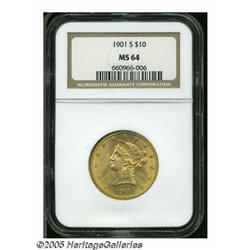 1901-S $10 MS64 NGC. Very nice, sparkling example