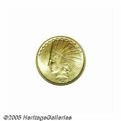 1907 $10 No Motto MS64 NGC. Sharply struck with b