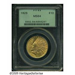 1926 $10 MS64 PCGS. This older holder example is 