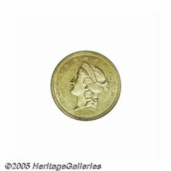 1850 $20 AU58 NGC. Ex: S.S. Republic. Popular as 