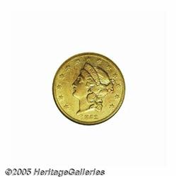 1852-O $20 AU53 NGC. This '52-O displays bright y