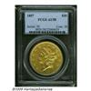 Image 1 : 1857 $20 AU58 PCGS. A boldly struck and bright Ty