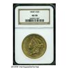 Image 3 : 1858-S $20 AU58 NGC. A whisper of friction on the