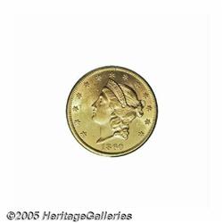 1860 $20 MS61 PCGS. Although hardly a common date