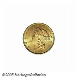 1860 $20 MS62 PCGS. Fully lustrous surfaces exhib