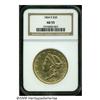 Image 3 : 1864-S $20 AU55 NGC. The strike is a bit soft, wh