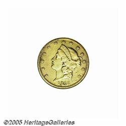 1866-S $20 No Motto--Damaged, Cleaned--ANACS. AU 