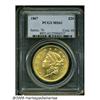 Image 3 : 1867 $20 MS61 PCGS. An attractive Mint State exam