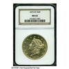 Image 3 : 1875-CC $20 MS62 NGC. Variety 1-A. A boldly struc