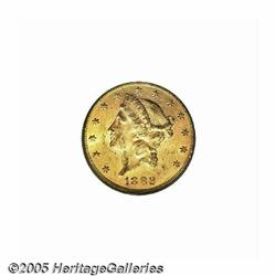 1882-S $20 MS62 PCGS. Lustrous with a very good s
