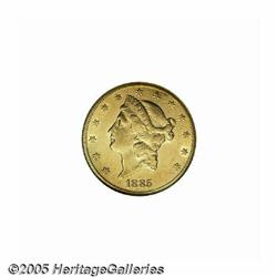1885-CC $20 AU53 NGC. Lustrous in the fields and 