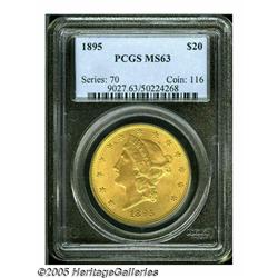 1895 $20 MS63 PCGS. The original deep orange-gold