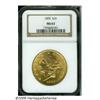Image 1 : 1896 $20 MS63 NGC. Peach-gold surfaces with wisps