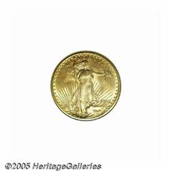 1907 $20 Arabic Numerals MS66 NGC. Frosty luster 