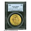 Image 1 : 1908 $20 No Motto MS65 PCGS. Deep golden color, a