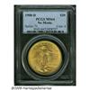 Image 1 : 1908-D $20 No Motto MS64 PCGS. Rich golden color 