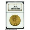 Image 3 : 1911 $20 MS67 NGC. An outrageously fine, satin-li