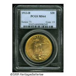1913-D $20 MS64 PCGS. This '13-D double eagle pos