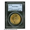 Image 1 : 1913-D $20 MS64 PCGS. This '13-D double eagle pos