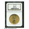 Image 3 : 1927 $20 MS66 S NGC. Rich peach color and captiva