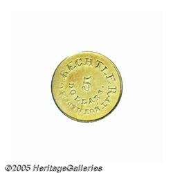 (1837-42) $5 C.Bechtler Five Dollar, 134G, With S