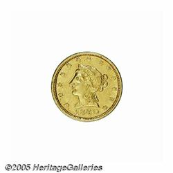 1860 $2 1/2 Clark, Gruber & Co. Quarter Eagle AU5