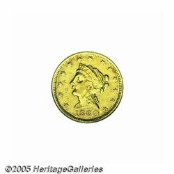 1860 $2 1/2 Clark, Gruber & Co. Quarter Eagle AU5