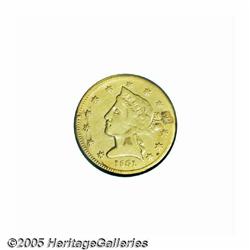 1861 $5 Clark, Gruber & Co. Five Dollar XF Detail