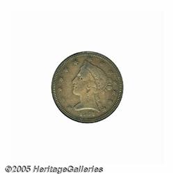 1861 $5 Clark, Gruber $5 Copper Die Trial VF25 PC