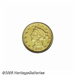 1849 $5 Moffat & Co. Five Dollar AU Details, Rim 