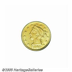 1849 $5 Moffat & Co. Five Dollar AU Details, Moun